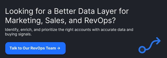 Looking for a Better Data Layer for Marketing, Sales, and RevOps?Identify, enrich, and prioritize the right accounts with accurate data and buying signals.