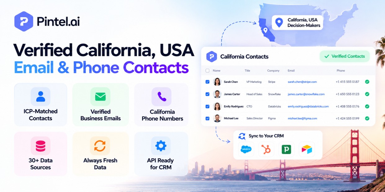 Which California Email Database Is Best for B2B Sales?
Pintel.ai verifies contacts through a dual-agent QA process before they reach your CRM, delivering a 95%+ match rate across California and US accounts. For teams where bounce rate is the single most important metric, UpLead guarantees 95% verified email at export. Apollo.io is the strongest option for early-stage teams in the California technology segment, where its email coverage is most consistent. For broad California coverage across industries, waterfall enrichment across 30+ sources typically fills more coverage gaps than single-source platforms, particularly outside Bay Area technology.
The sections below cover each platform's verification approach, coverage depth, and email-specific limitations.